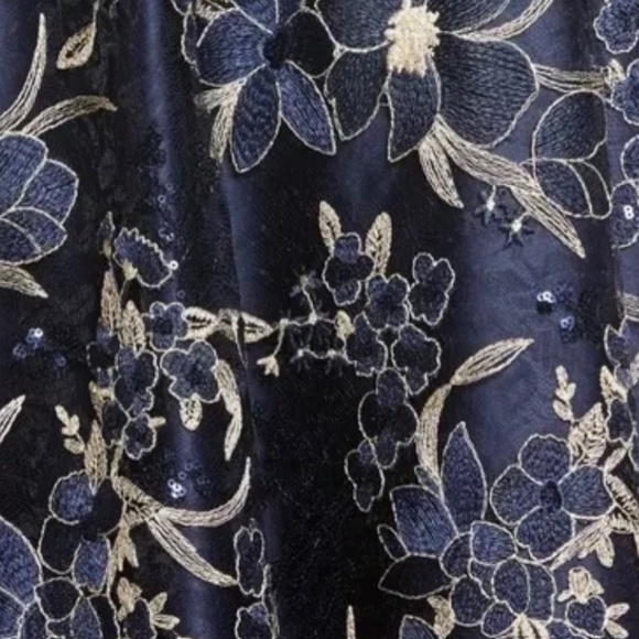 NWT Eliza J Sequin Floral Embroidery Fit & Flare Cocktail Midi Dress, Sz 6 - Picture 5 of 5